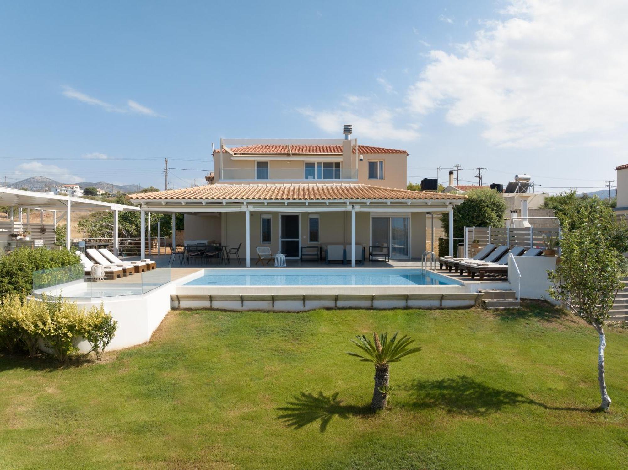 Alba Bianca Villa, Family Retreat With Heated Pool By Thinkvilla Hersonissos  Ngoại thất bức ảnh